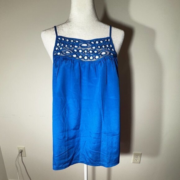 Women's Banana Republic Spaghetti Strap Blue Top - Size Large - Picture 1 of 7